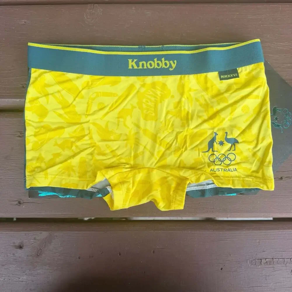 Knobby Green and Gold Australian Olympic Team Girls Shortie Underwear Size 8/10